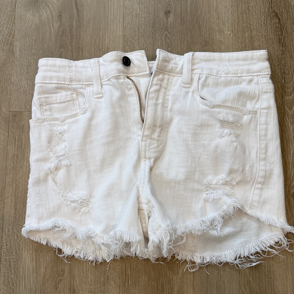 Studio Blue White Distressed Denim Shorts